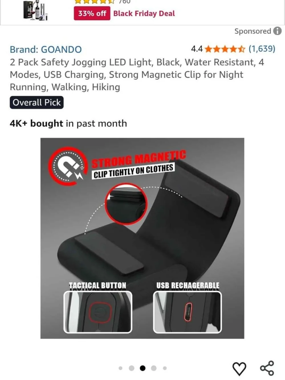 2 Pack Safety LED Safety Jogging Light